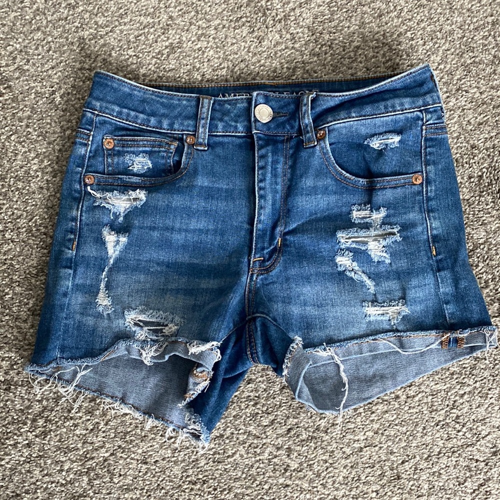 High Rise Denim Shorts